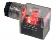 Коннектор (электросоединитель)   DIN43650  3 контакта  DC (с индикатором)