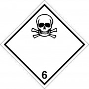 Информац. табло класс опасн.6, (Токсичные вещества 6 )300х300 мм(череп)